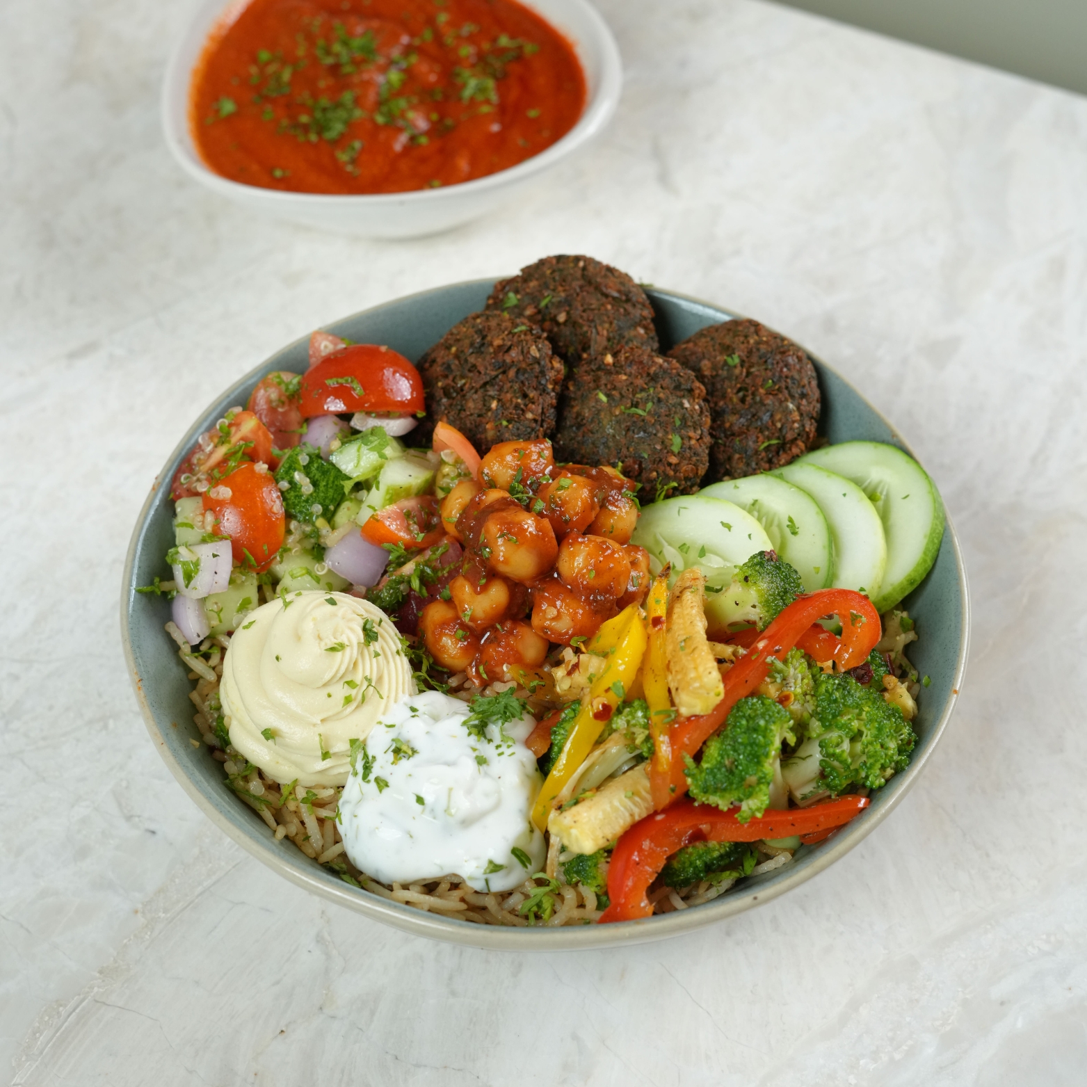 Mediterranean Falafel Rice Bowl